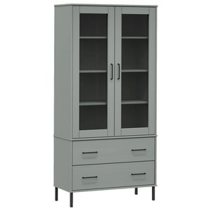 vidaXL Libreria Gambe Metallo Grigio 85x35x172,5cm Legno Massello OSLO