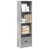 vidaXL Libreria Grigio Cemento 40x24x143 cm in Truciolato