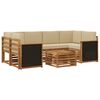 vidaXL Set di divani da esterno 7 pz Naturale e Beige