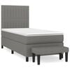 vidaXL Giroletto a Molle con Materasso Grigio Scuro 90x200 cm Tessuto