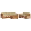vidaXL Set di divani da esterno 6 pz Naturale e Beige