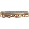 vidaXL Set di divani da esterno 8 pz Naturale e Grigio chiaro