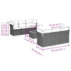 vidaXL Set Divani da Giardino 7 pz con Cuscini Grigio in Polyrattan