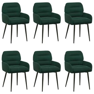 vidaXL Sedie da pranzo 6 pcs Velluto (V) Verde Scuro 59 x 59,5 x 90 cm