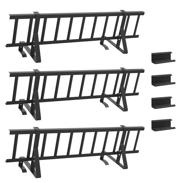 vidaXL Guardia per neve sul tetto Nero 300 x 29,5 x 34,5 cm Acciaio