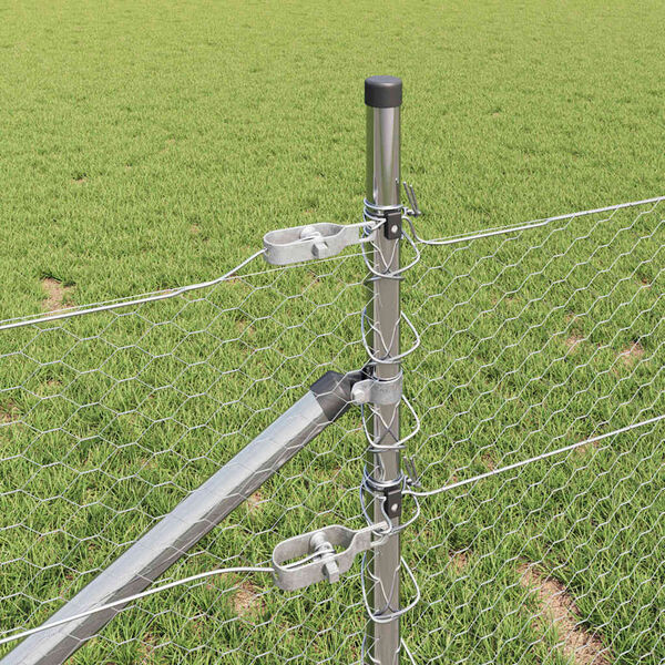 vidaXL Palo della recinzione Argento 25 x 0,5 m (rete da 25 mm)