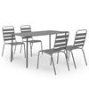 vidaXL Set Mobili da Pranzo per Giardino 5 pz in Acciaio Grigio Scuro