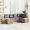 vidaXL Set Divano da Giardino 6 pcs Beige e grigio polyrattan