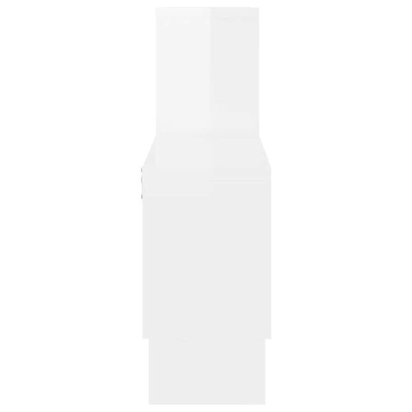 vidaXL Scaffale a Muro Auto Bianco Lucido 82x15x51cm Legno Multistrato