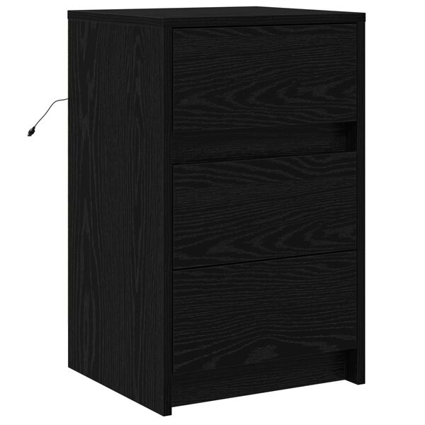 vidaXL Armadio da Notte Rovere Nero 38 x 34 x 61 cm Legno multistrato
