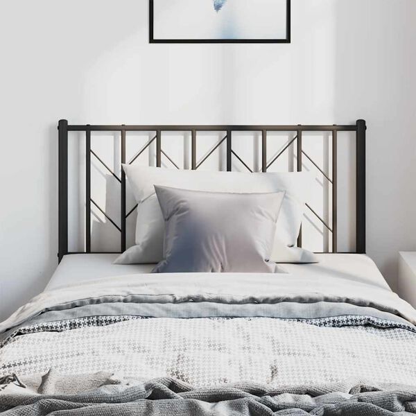 vidaXL Testiera in Metallo Nero 100 cm