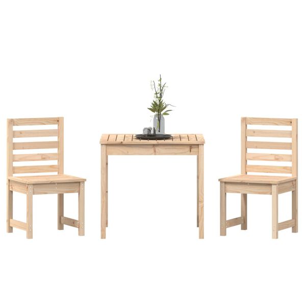 vidaXL Set Bistrot da Giardino 3 pz in Legno Massello di Pino