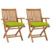 vidaXL Sedie Pieghevoli 2 pz con Cuscini Verde Brillante