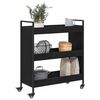 vidaXL Carrello da Cucina Rovere Nero 70 x 30 x 82 cm