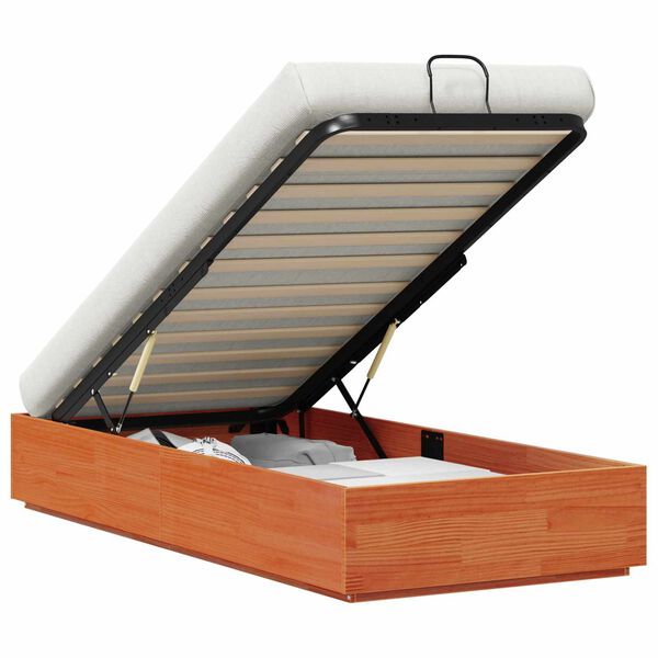 vidaXL Letto ottomano Marrone Cera 80 x 200 cm Legno di pino massiccio