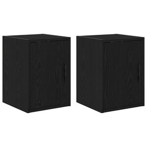 vidaXL Pensili per Garage 2 pz Neri in Legno Multistrato