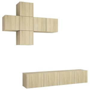 vidaXL Set di Mobili Porta TV 7 pz Rovere Sonoma in Legno Multistrato