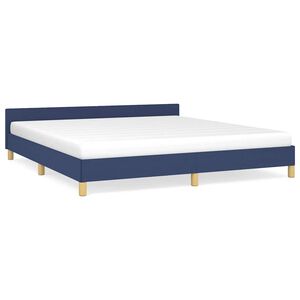 vidaXL Giroletto con Testiera senza Materasso Blu 180x200 cm Tessuto
