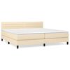 vidaXL Giroletto a Molle con Materasso Crema 200x200 cm in Tessuto