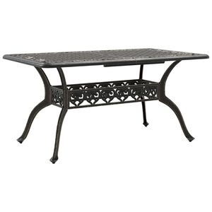 vidaXL Tavolo da Giardino Bronzo 150x90x72 cm in Alluminio Pressofuso