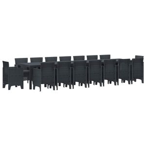 vidaXL Set da pranzo da giardino con cuscini 17 pcs Antracite PP