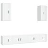 vidaXL Set di Mobili Porta TV 6 pz Bianco Lucido in Legno Multistrato