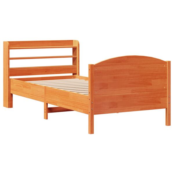 vidaXL Letto senza Materasso Marrone Cera 75x190 cm in Legno di Pino