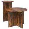 vidaXL Set tavolini 2 pz Rovere Fumo &Oslash; 45 x 35 cm Legno ingegnerizzato