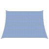 vidaXL Telo Ombra 4 / 5 x 3 m HDPE Rettangolare Blu e Bianco