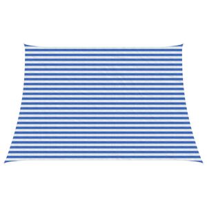 vidaXL Telo Ombra 4 / 5 x 3 m HDPE Rettangolare Blu e Bianco