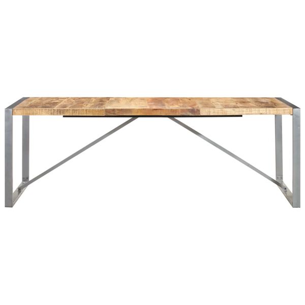 vidaXL Tavolo da Pranzo 220x100x75cm in Legno Massello di Mango Grezzo