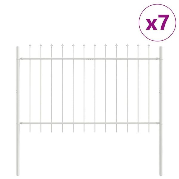 vidaXL Recinzione per Giardino 7 pcs Bianco 11,9 x 1 m
