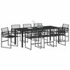 vidaXL Set da Pranzo per Giardino 9 pcs Nero