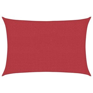 vidaXL Vela Parasole 160 g/m&sup2; Rossa 3,5x4,5 m in HDPE