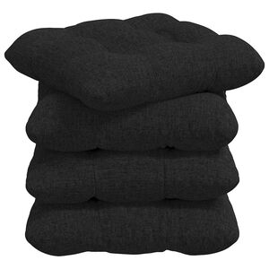 vidaXL Cuscini per Seduta 4 pcs Nero 45 x 45 x 12 cm Tessuto
