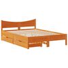 vidaXL Giroletto con Cassetti Marrone Cera 160x200 cm Massello Pino