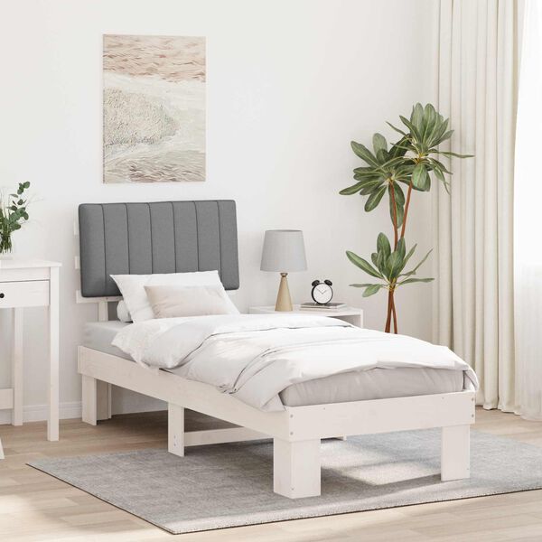 vidaXL Letto con Testiera Rivestita Grigio chiaro 80 x 200 cm
