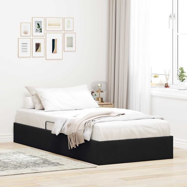 vidaXL Letto con Contenitore con testiera Nero 90 x 190 cm Velluto