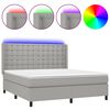 vidaXL Letto a Molle Materasso e LED Grigio Chiaro 180x200 cm Tessuto