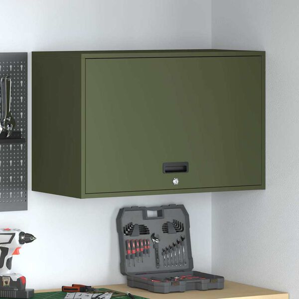 vidaXL Armadio a muro per garage Oliver verde 80 x 40 x 53 cm