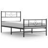 vidaXL Giroletto con Testiera e Pediera Metallo Nero 90x190 cm