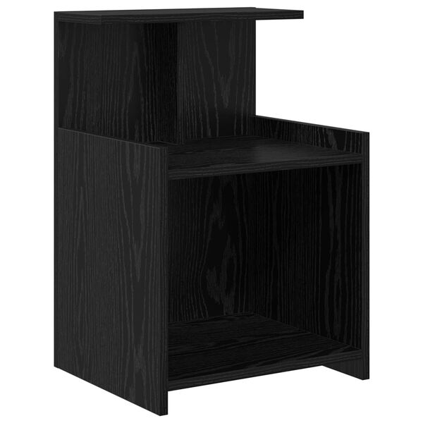 vidaXL Armadio da Notte Rovere Nero 40 x 35 x 60 cm Legno multistrato