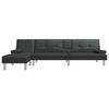 vidaXL Divano Letto a L Nero 255x140x70 cm in Similpelle