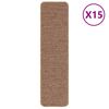 vidaXL Tappetini Antiscivolo per Scale 15 pcs Giallo 75 x 20 cm PP