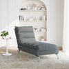 vidaXL Chaise Longue Massaggi con Cuscini Grigio Scuro in Tessuto