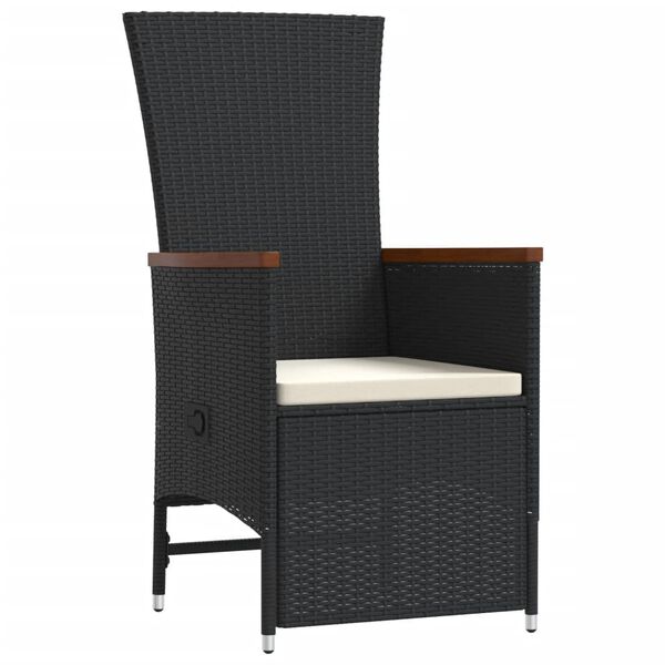 vidaXL Set da Pranzo da Giardino 11 pz con Cuscini in Polyrattan Nero