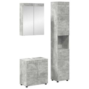 vidaXL Set di mobili per il bagno TULUM 3 pcs Grigio cemento