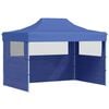 vidaXL Gazebo Professionale Pieghevole con 3 Pareti 3x4m Acciaio Blu