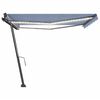 vidaXL Tenda da Sole Retrattile Manuale con LED 400x300cm Blu e Bianca