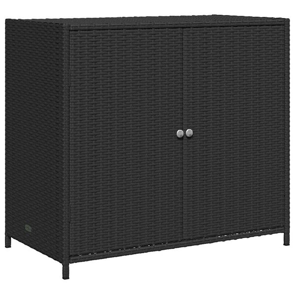 vidaXL Armadietto Portaoggetti da Giardino Nero 83x45x76 cm Polyrattan